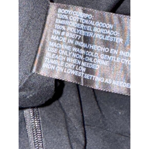 East 5th Black A-Line Skirt With White Embroidered Floral Design Size 14 - Picture 2 of 11